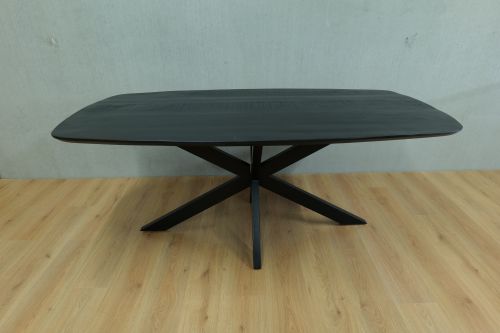Eettafel Deens ovaal mango zwart 200x100cm