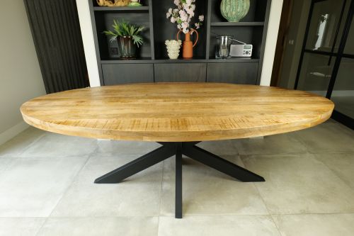 Eettafel ovaal mango naturel 180x90x5cm