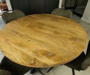 Eettafel rond mango naturel 2