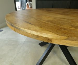 Eettafel rond mango naturel 3