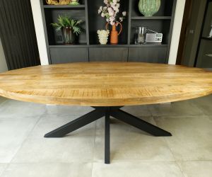 Eettafel ovaal mango naturel 1