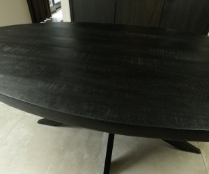Eettafel ovaal mango zwart 3
