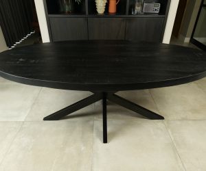 Eettafel ovaal mango zwart 1