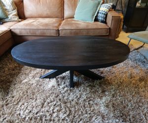 Salontafel ovaal mango zwart 1