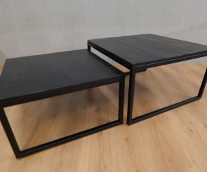 Salontafel set tweedelig zwart 3