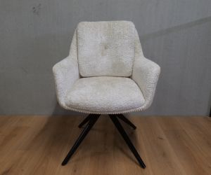 Rib Eetkamerstoel 360° draaibaar Beige 1