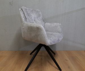 Rib Eetkamerstoel 360° draaibaar Licht grijs 2