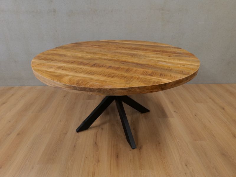 Eettafel rond mango naturel