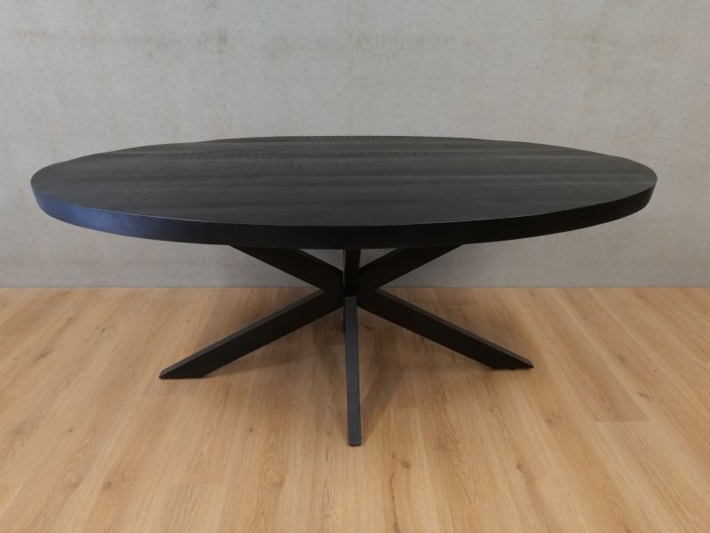 Eettafel ovaal mango zwart