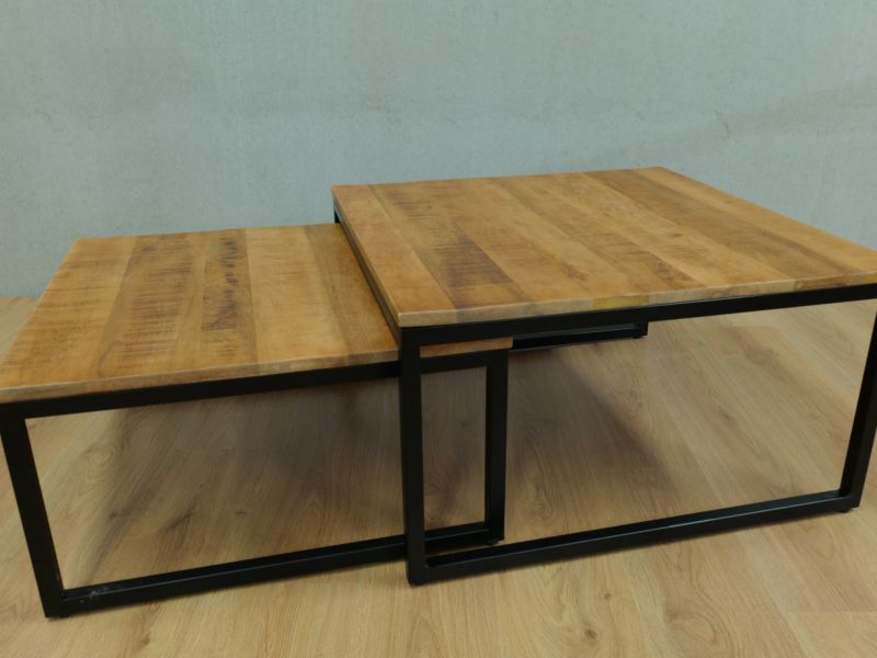 Salontafel set tweedelig naturel