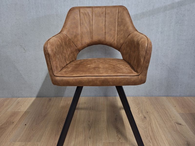 Hilde Eetkamerstoel 360°draaibaar Cognac