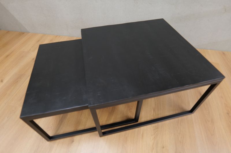 Salontafel set tweedelig zwart